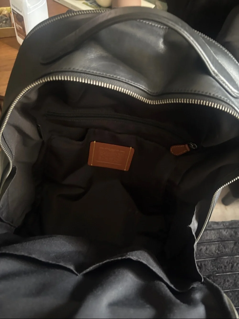 COACH Black Signature Monogram Men's Backpack - Picture 3 of 7